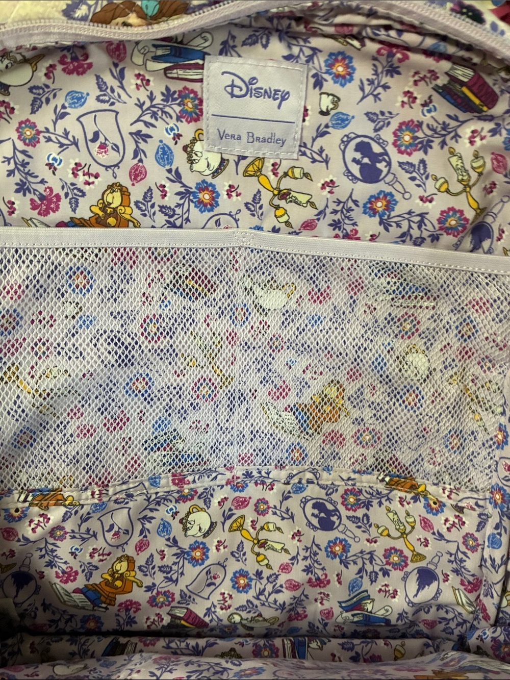 Vera Bradley Lavender Belle Quilted Backpack with Floral Character Print - Picture 3 of 4